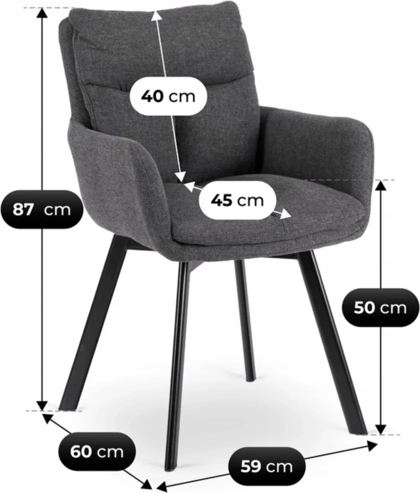 CORTADO forgószék, sötétszürke