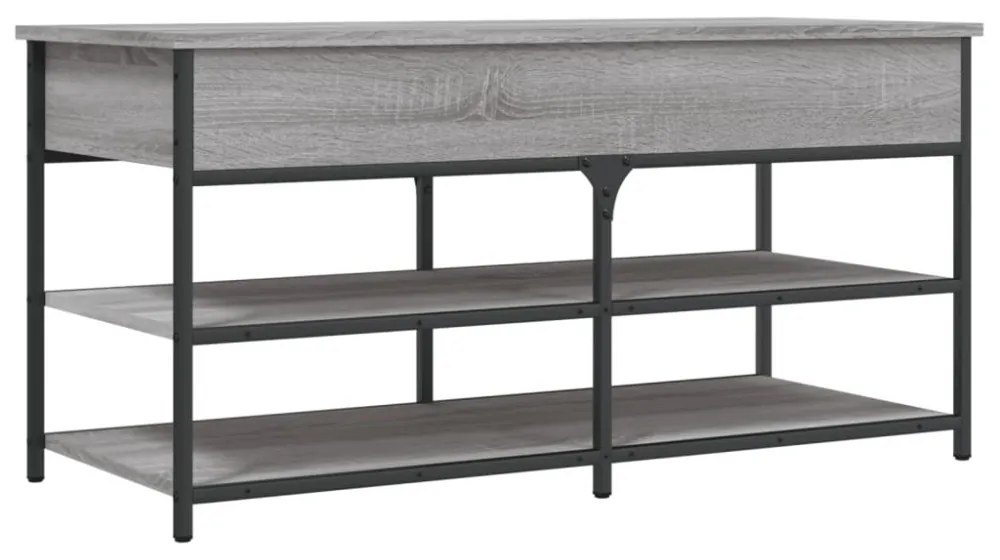 szürke sonoma színű szerelt fa cipőpolc 100 x 42,5 x 50 cm