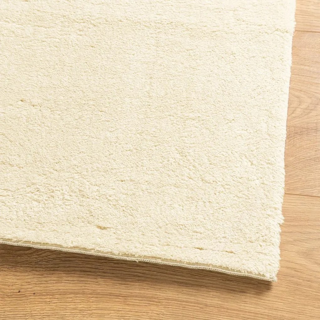 HUARTE krémszínű rövid szálú puha és mosható szőnyeg 80x150 cm