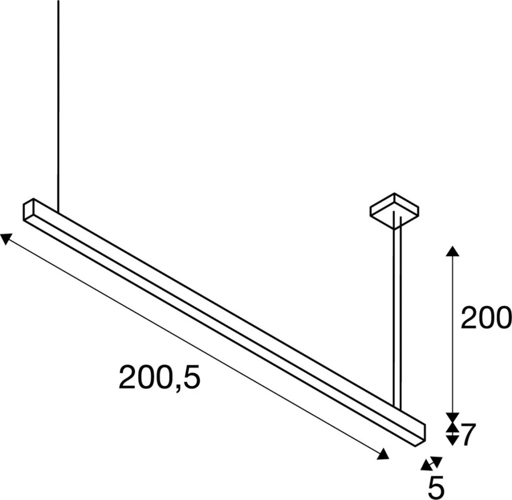 SLV 1001406 GLENOS Modern Led Függesztett Lámpa Fekete LED IP20