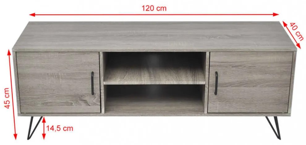 szürke TV-szekrény 120 x 40 x 45 cm