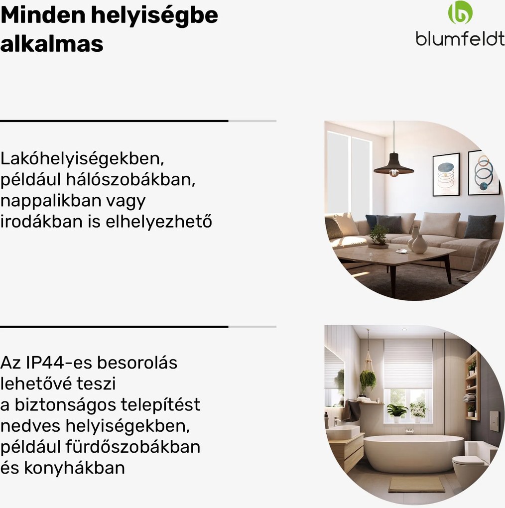 Blumfeldt RadiantSmart IR Heater, Infravörös hősugárzó, Erősítő egység, IP44