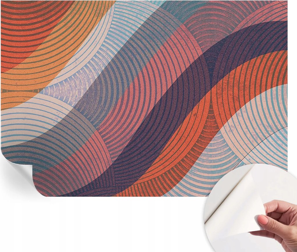 Öntapadós Dekoratív Fotótapéta Hálószobába Színes hullámok 152x104 cm