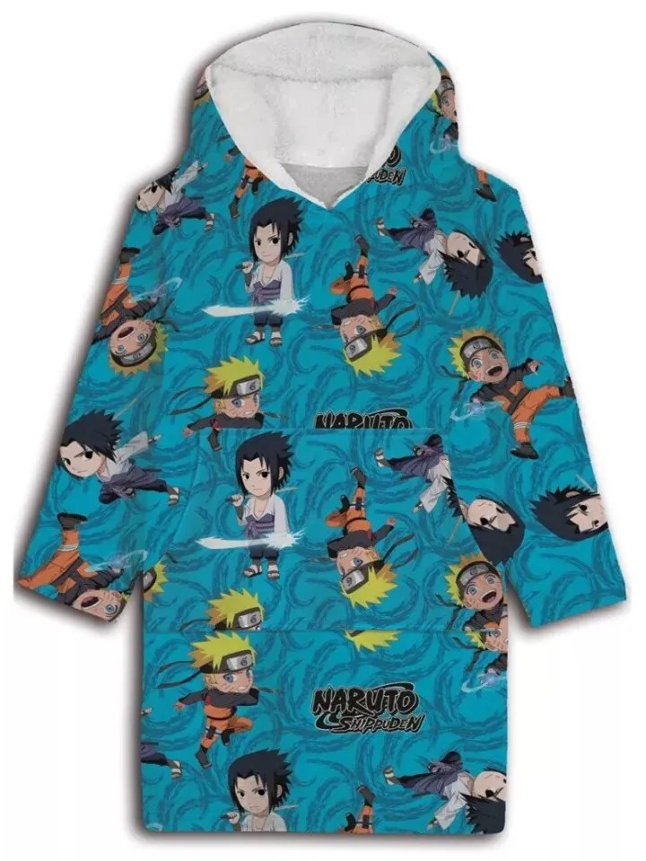 Naruto Chibi belebújós plüss polár takaró, poncsó 7-14 év