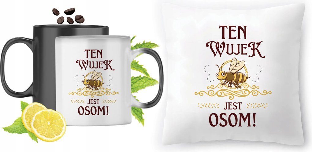 Bácsinak Varázsbögre Nyomott mintás párna szett fényképpel