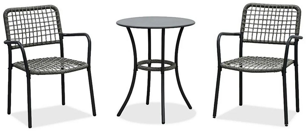 Autronic Kerti garnitúra 1+2, fém, polirattan,szürke , AZ-L1103 GREY