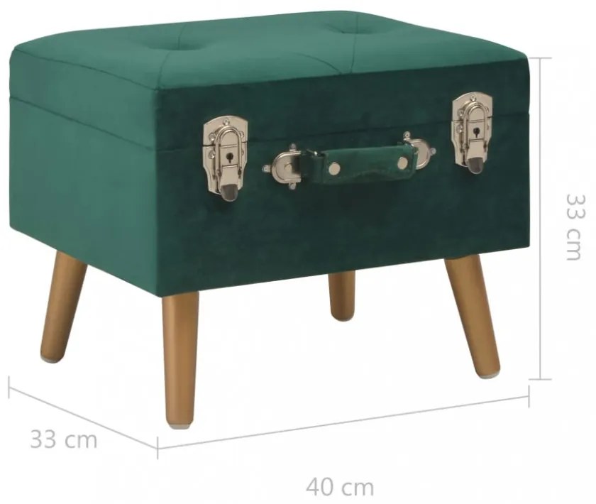 zöld bársony tárolóülőke 40 cm