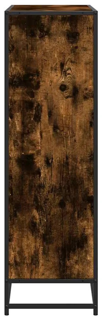 füstös tölgy szerelt fa és fém könyvszekrény 97,5x33x107,5 cm