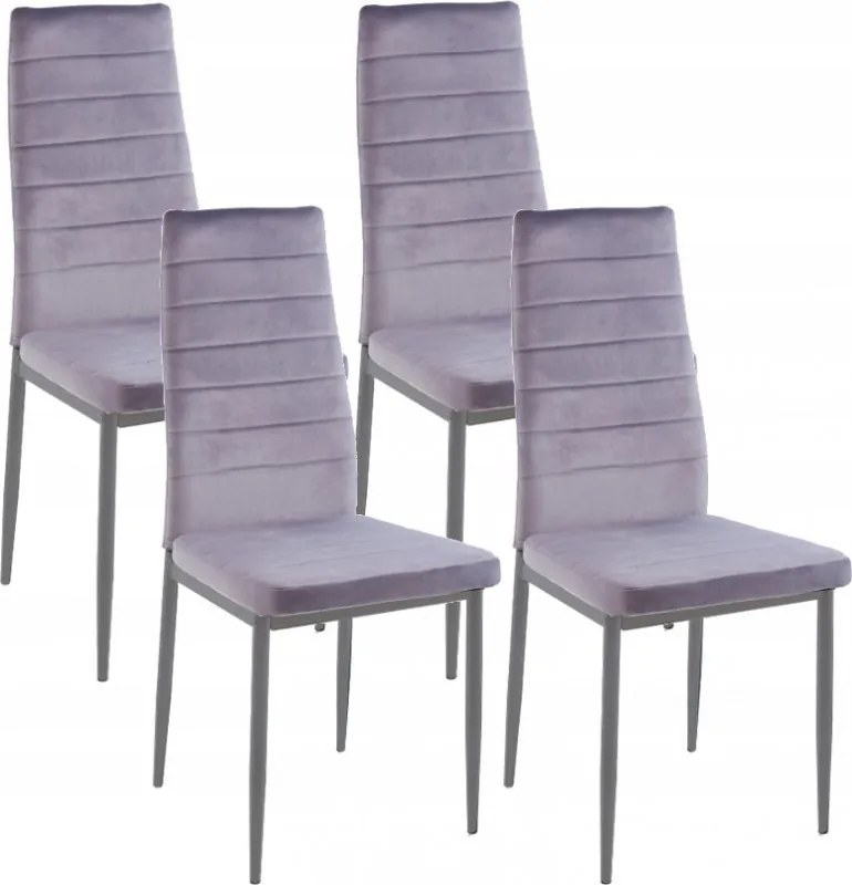 Coleta Nova bársony szék Szürke - 4 db