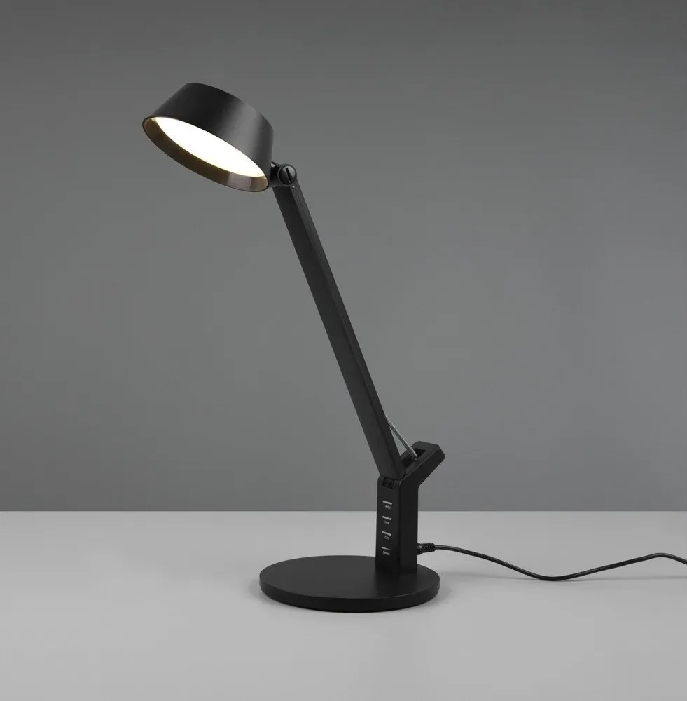 Matt fekete LED dimmelhető asztali lámpa (magasság 40 cm) Ava – Trio