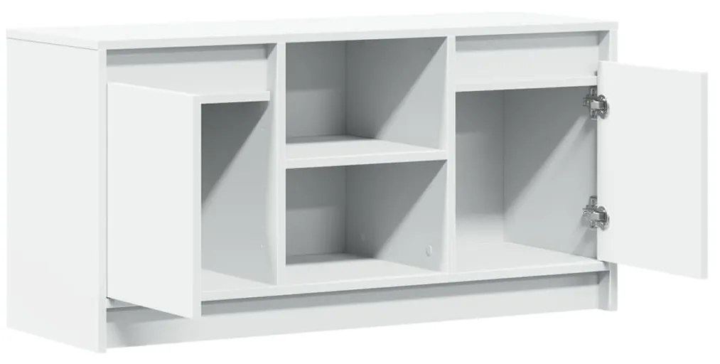 fehér szerelt fa TV-szekrény LED-ekkel 100 x 34 x 50 cm