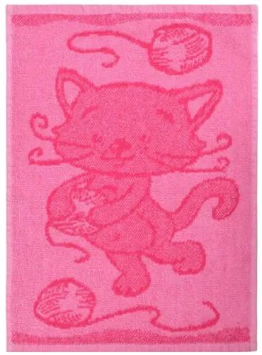 Cat pink gyermek törölköző, 30 x 50 cm