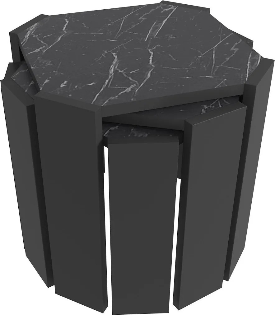 Dohányzóasztal lori - black, marble