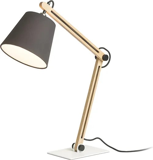 RENDL NIZZA stolní Polycotton černá/dřevo 230V LED E14 7W