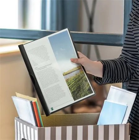 Gyorsfűző, klipes, PP, A4, RAPESCO Eco GRS Recycled, fekete (IR1828)