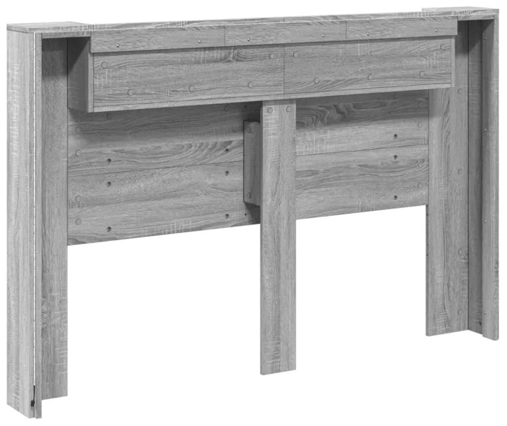 szürke sonoma színű áthidalószekrény LED-ekkel 160x16,5x103,5cm