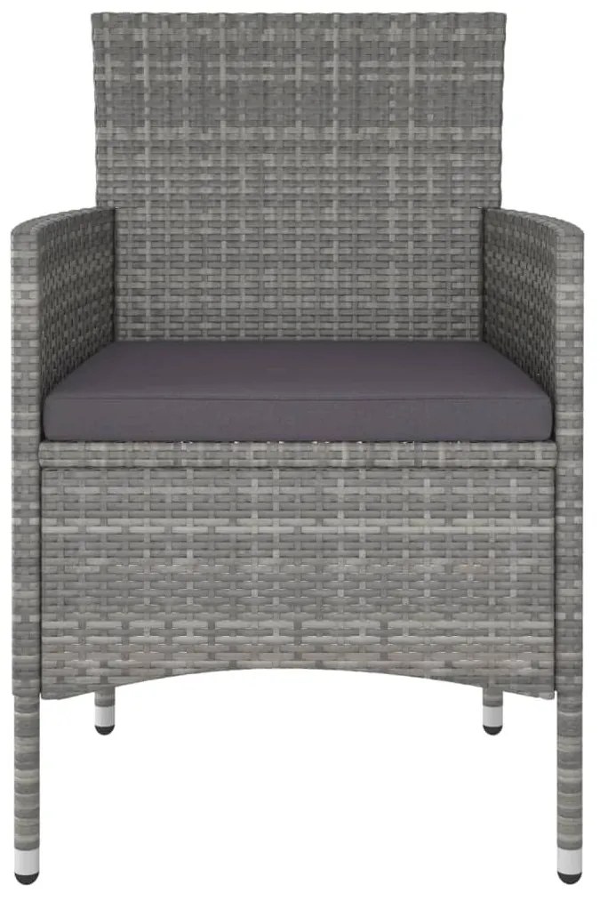 3 részes szürke polyrattan kerti étkezőgarnitúra