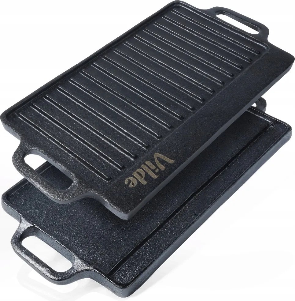 Halak Húsának Grillező Főzőlap Öntöttvas Kétoldalas Vilde 40 x 20,5 cm