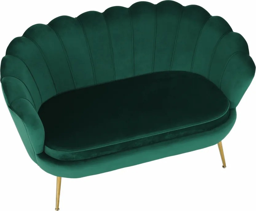 Pad Art-deco stílusban, smaragd Velvet anyag/gold króm-arany, NOBLIN