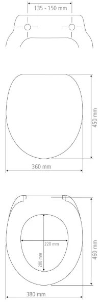 WENKO 105000100 AURORA WC-ülőke 45x36 cm fehér