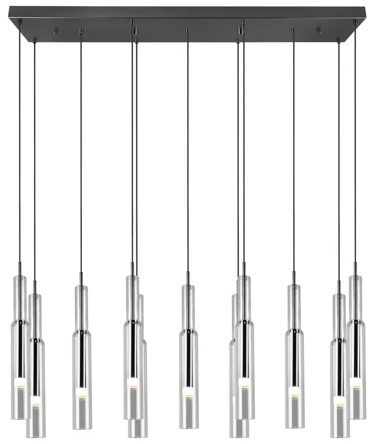 Fekete-ezüstszínű LED függőlámpa üveg búrával Lucent – Trio Select