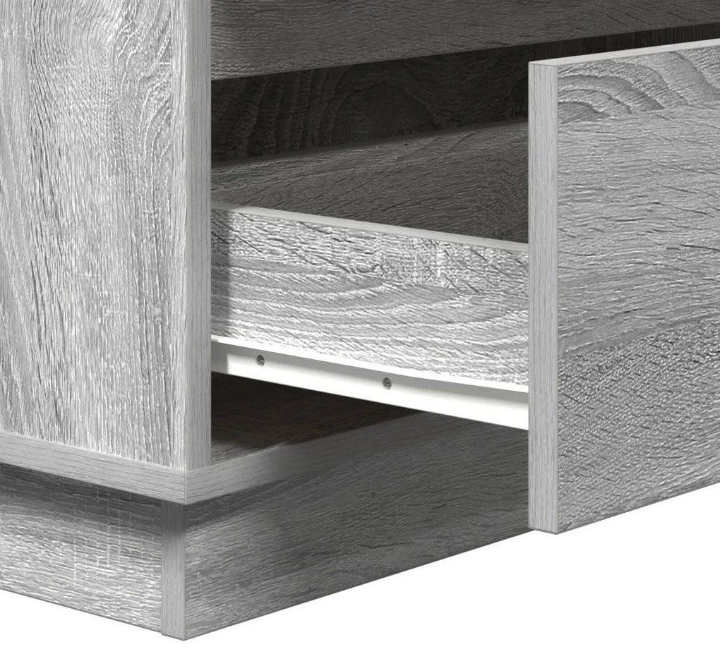Éjjeli szekrény LED világítással Szürke Sonoma 71x34,5x75 cm MDF