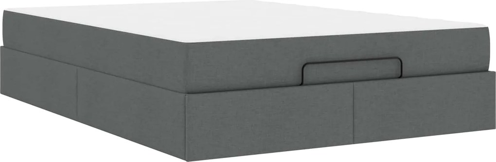 vidaXL Ágykeret matraccal matracmal 2 pcs Homályos Szürke szövet