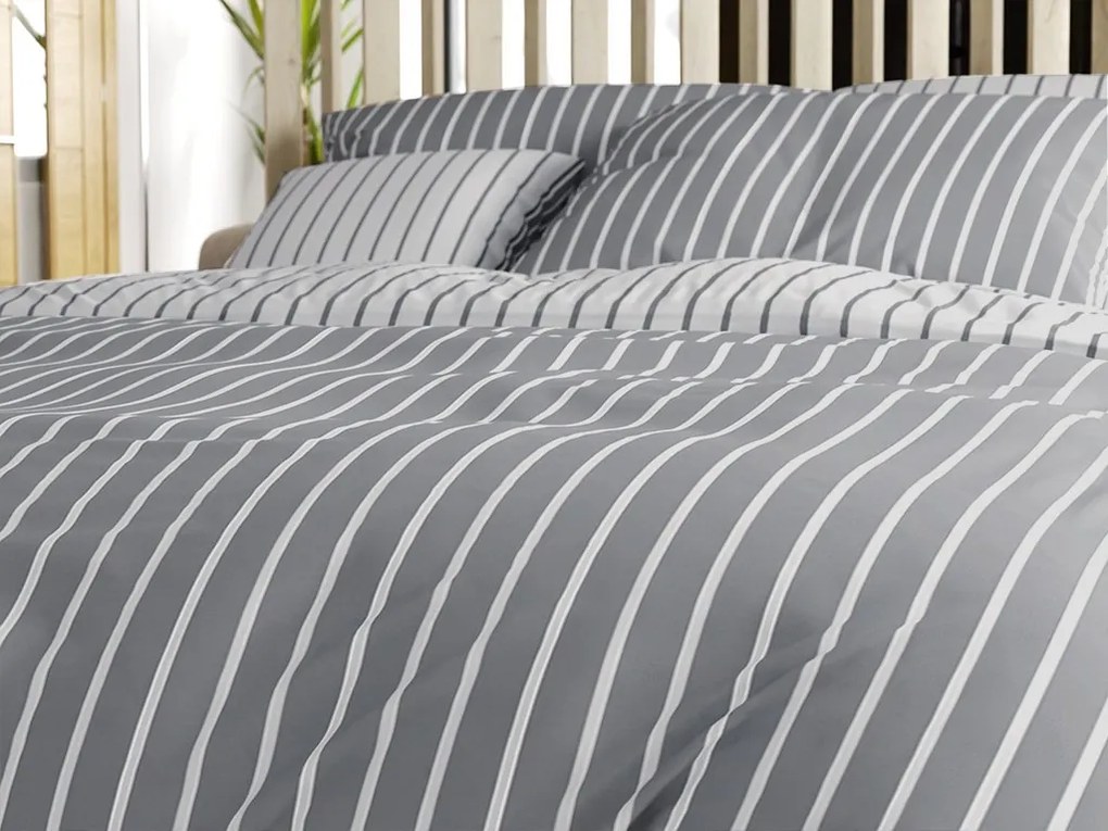 Renforcé pamut ágyneműhuzat CAPRIVI szürke gomb Ágyneműhuzat mérete: 70x90 cm, 140x200 cm