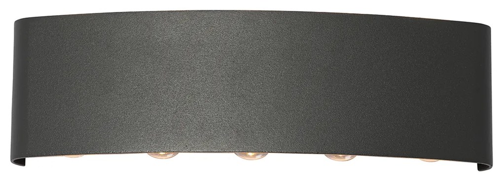 Kültéri fali lámpa sötétszürke LED-del 10-lámpás IP54 - Silly