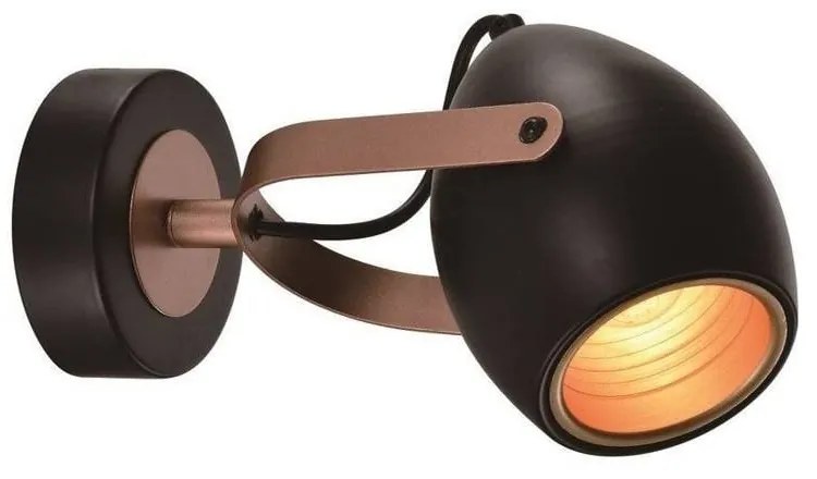 Fekete fém fali lámpa Anica – Candellux Lighting