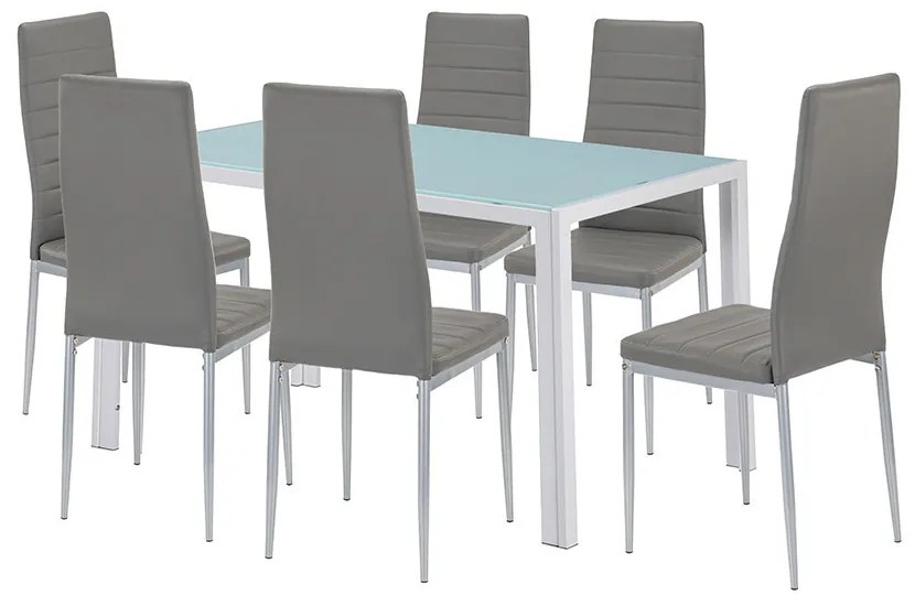 Mabel 6+1 étkező garnitúra szürke-szürke