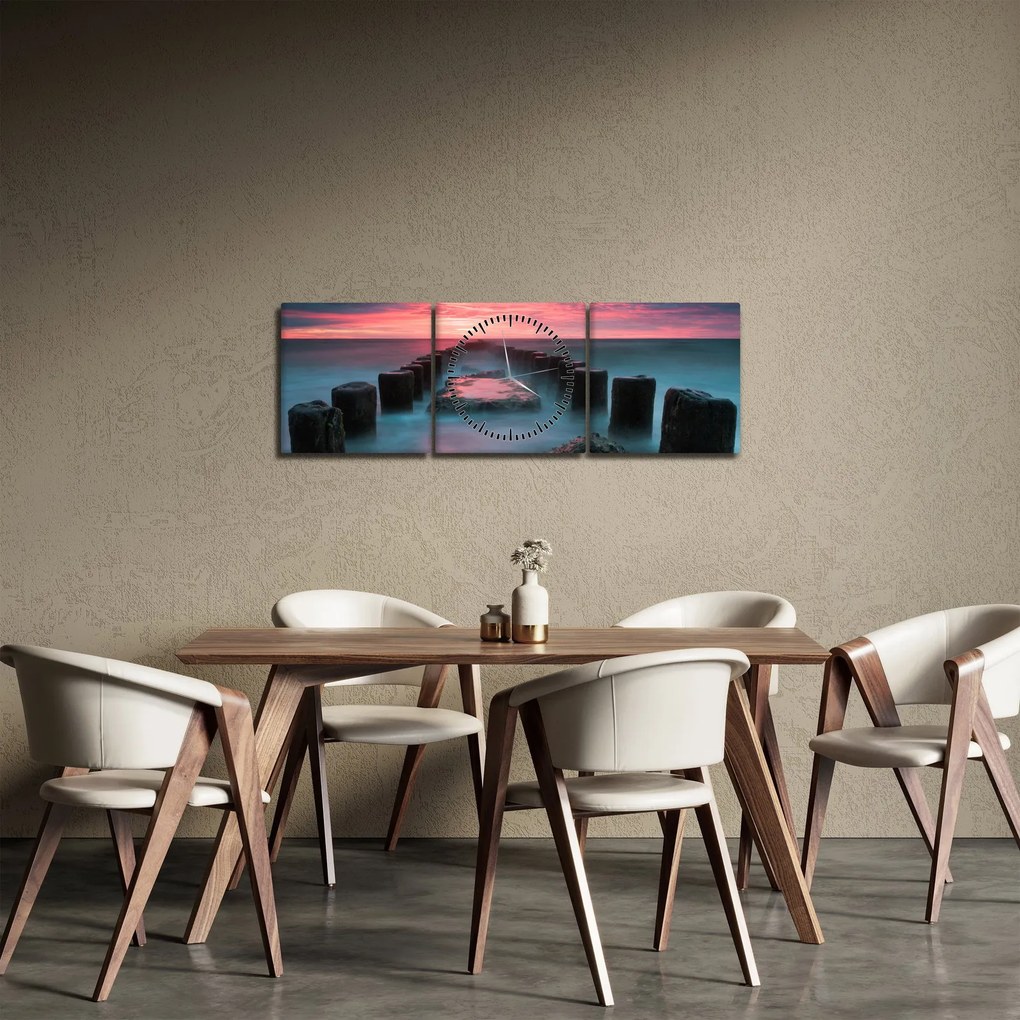 Kép - Sziklák a tenger (órával) (90x30 cm)