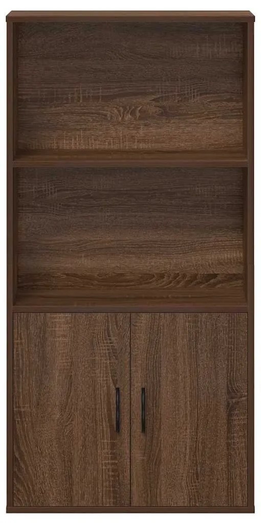 barna tölgy színű szerelt fa könyvespolc 60x24x120 cm
