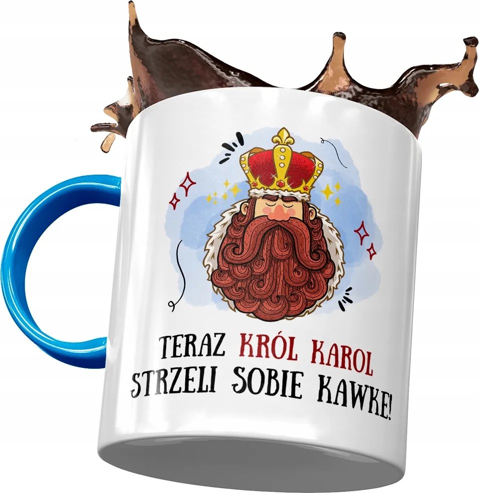 Kék Bögre Károly Férj Kolléga Ajándék Nyomtatott Fotóval