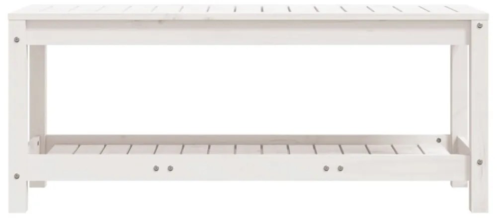 fehér tömör fenyőfa kerti pad 108x35x45 cm