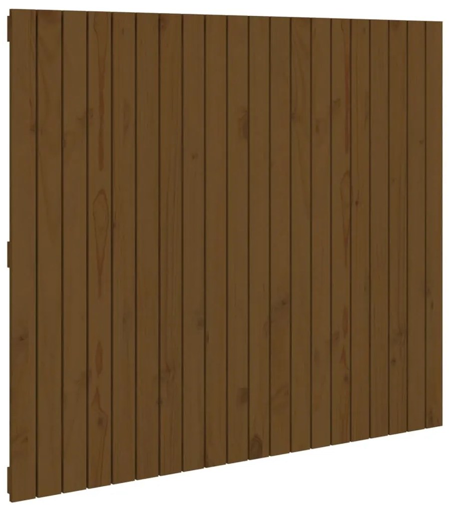 mézbarna tömör fenyőfa fali fejtámla 127,5x3x110 cm