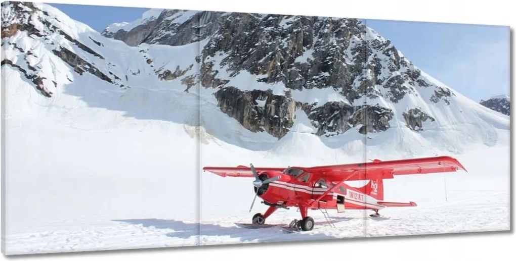 Képek 210x100 Piros repülőgép a hegyekben