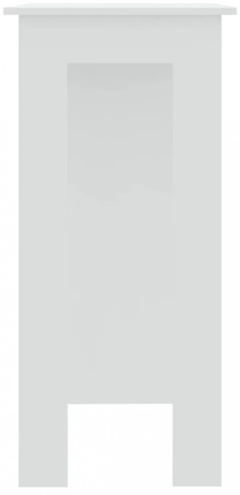 fehér szerelt fa bárasztal polccal 102 x 50 x 103,5 cm