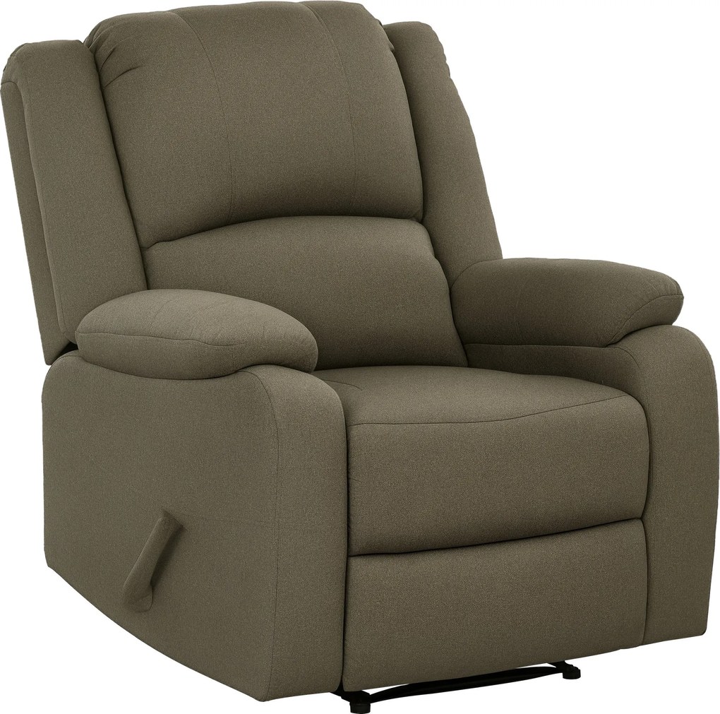 HOMCOM Manuális dönthető karosszék fekvő funkcióval, vászon hatású, TV-szék oldalra húzóval, lábtartóval, akár 150 kg teherbírással, nappalira, barna