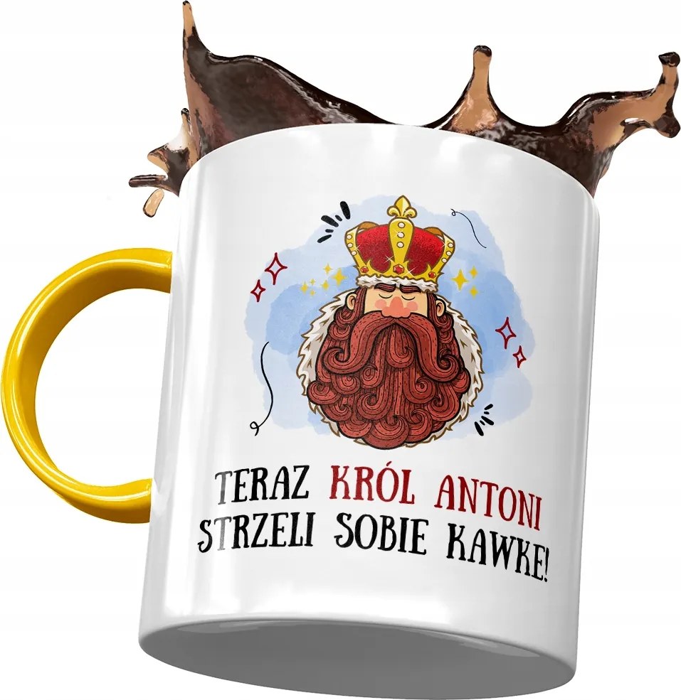 Sárga bögre Antal Barát Kolléga Nyomtatott fényképpel