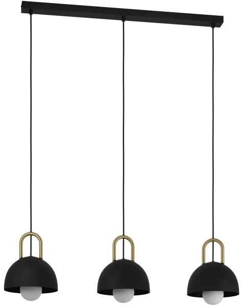 Eglo 99694 - Csillár zsinóron CALMANERA 3xE27/40W/230V fekete