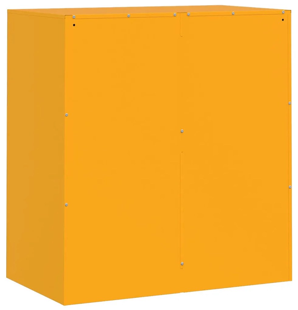 vidaXL mustársárga acél tálalószekrény 67 x 39 x 73 cm