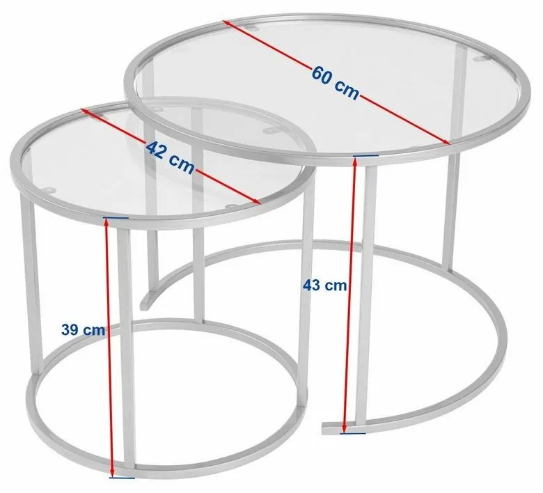 Aurum Gold dohányzóasztal szett 60 cm, 2 db
