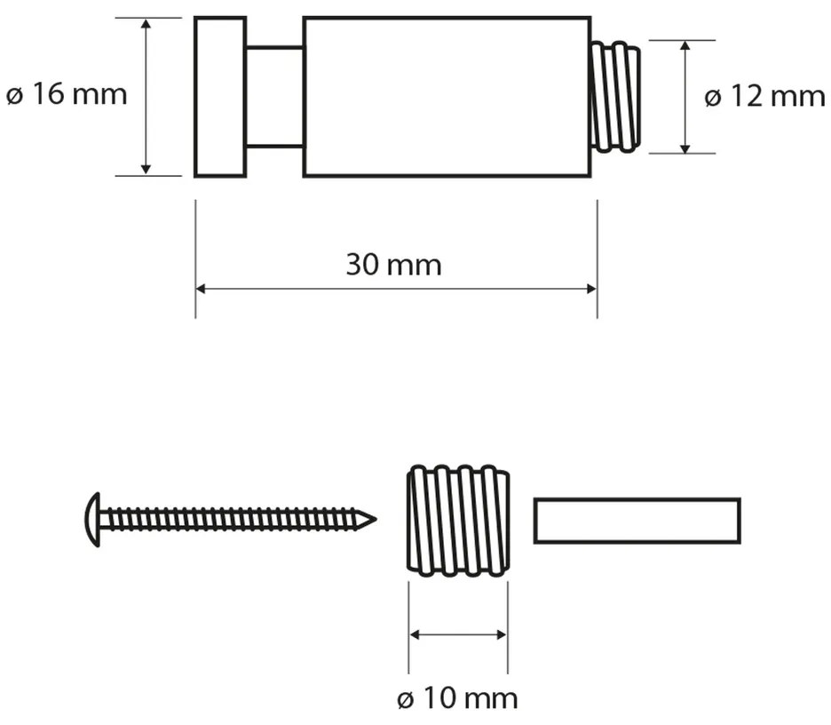 SAPHO XR212 X-Round akasztó 3 cm, ezüst