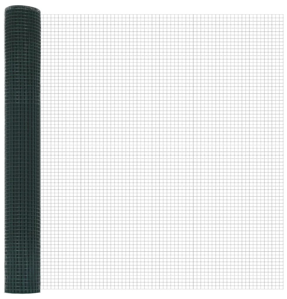 Hegesztett Drótkerítés 7 Cölöp Talppal Zöld 1.2x10 m Acél