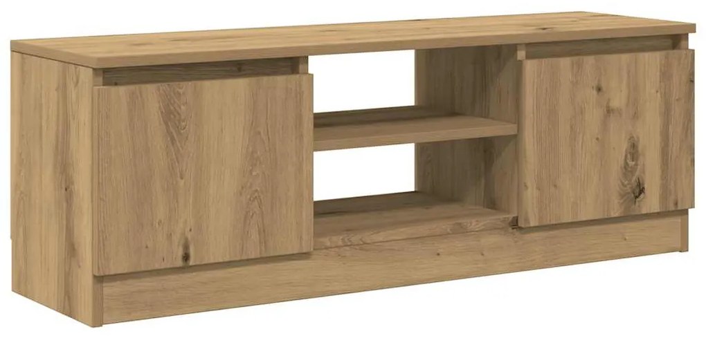 kézműves tölgy színű szerelt fa TV-szekrény 102x30x36 cm