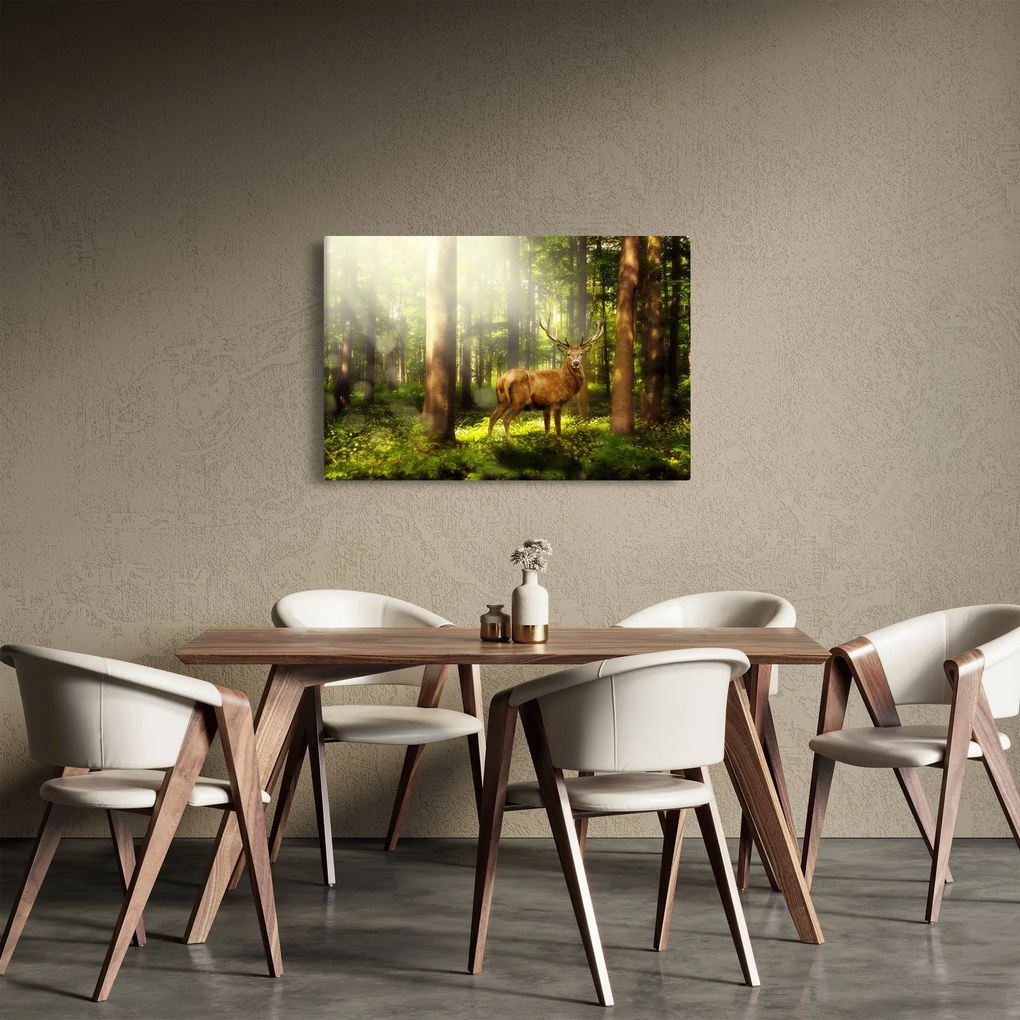 Kép egy szarvas az erdőben (90x60 cm)