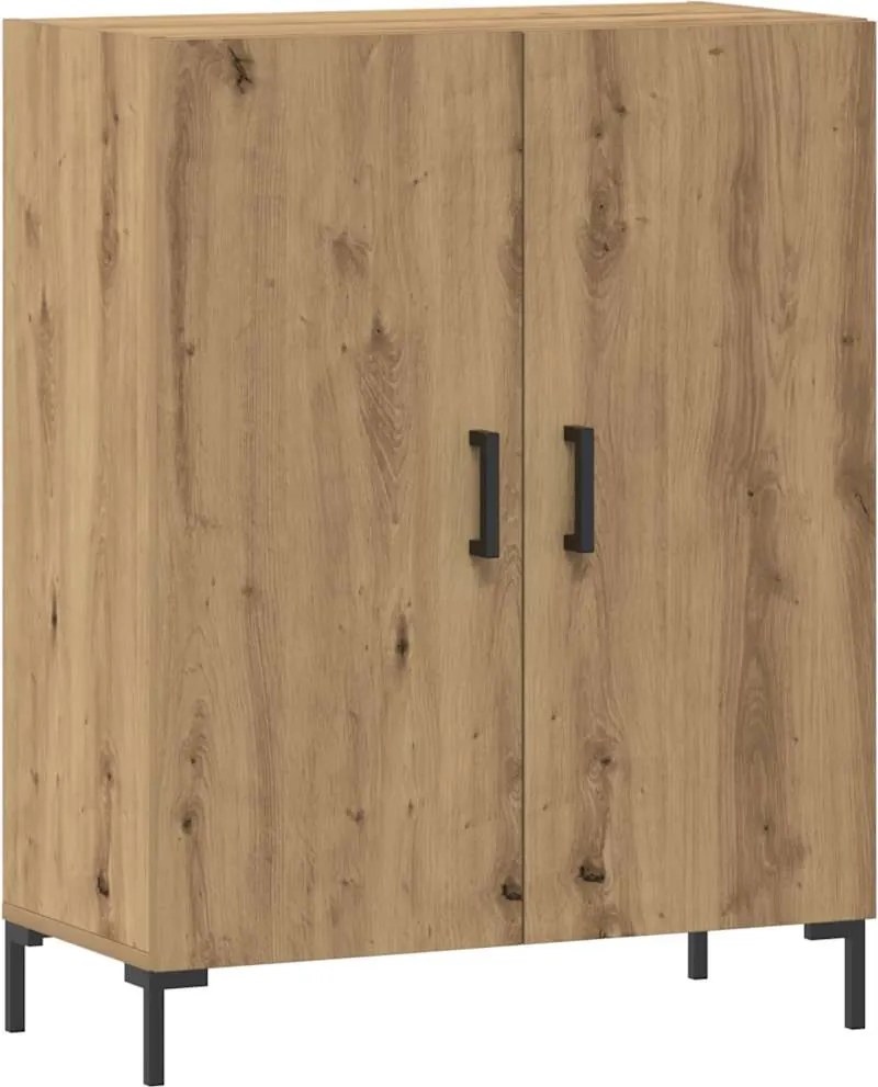 vidaXL kézműves tölgy színű szerelt fa tálalószekrény 69,5x34x90 cm