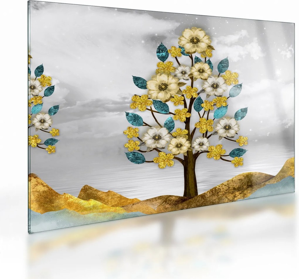 Kép - virágzás (üvegen) (70x50 cm)