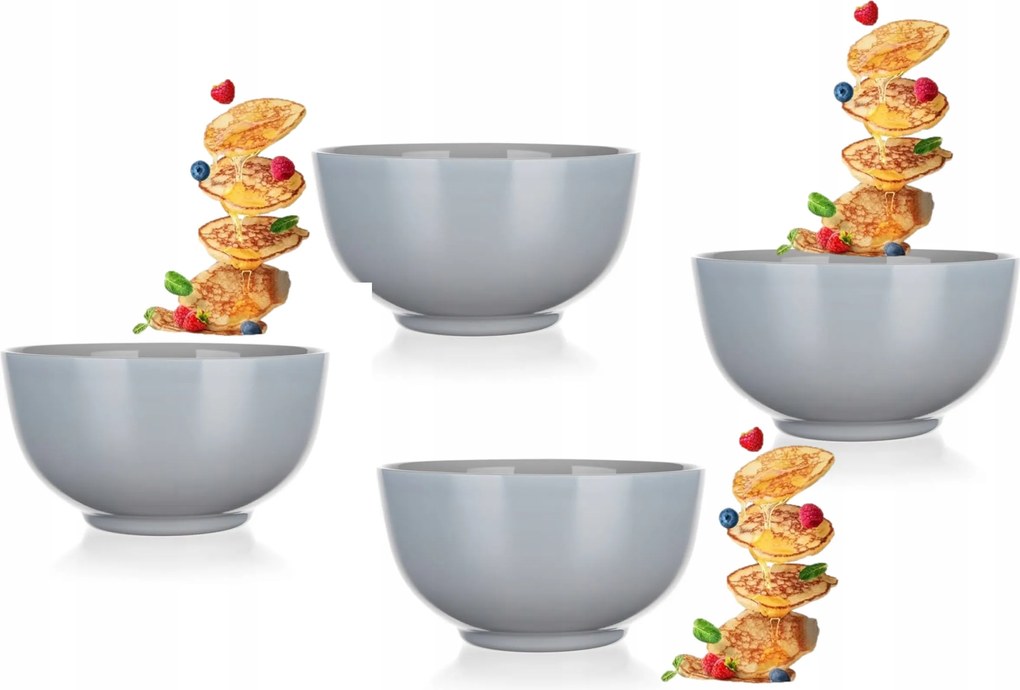 4x salátástál Diwali Ételtál Leves Pehely 750 ml Luminarc szürke